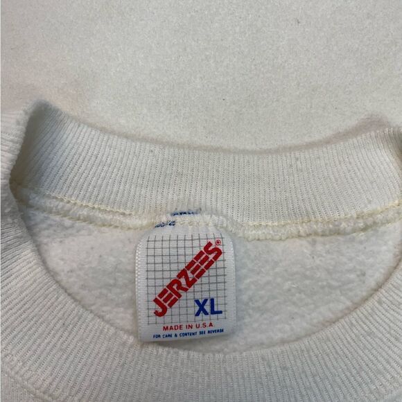 VINTAGE Juneau Alaska Graphic Crewneck Sweatshirt Men Large White USA 90s - Picture 6 of 7